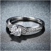 R820-CCouple Love Gold Rings铂金订婚戒指男女钻石情侣简约日韩送女朋友七夕情人节礼物