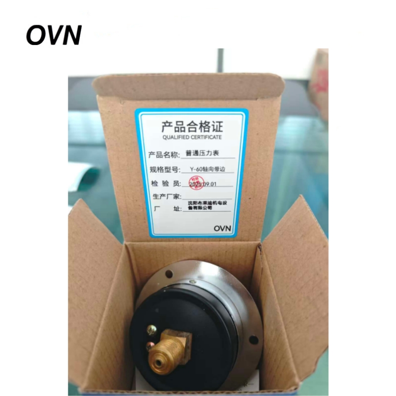 OVN 普通压力表 Y-60轴向带边 块高清大图