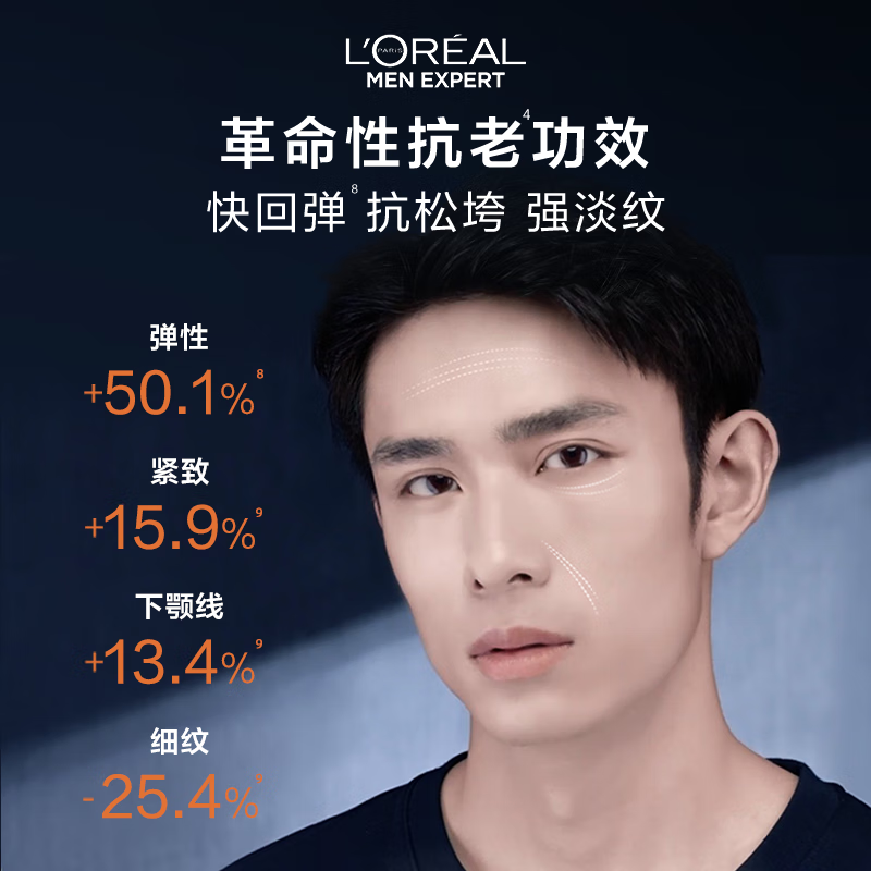 欧莱雅男士劲能醒肤露50ml*2套装紧致抗皱补水保湿春夏乳液护肤品七夕高清大图