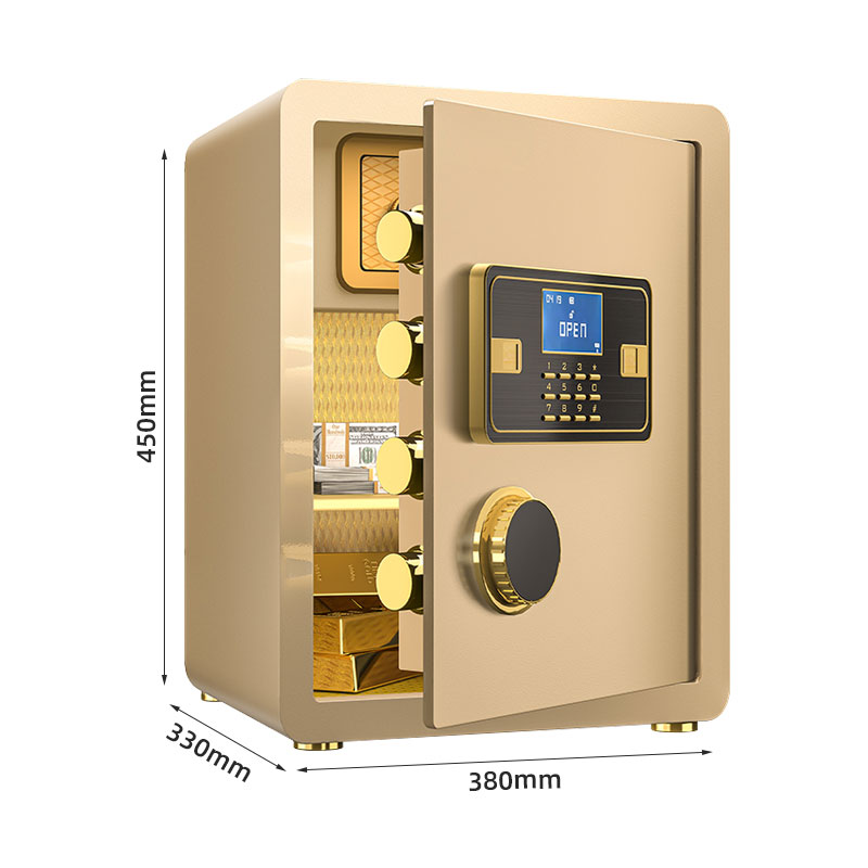 臻远ZY-NW-BXGS-21全钢实心保险柜办公防盗保险箱 高45cm金色电子款高清大图