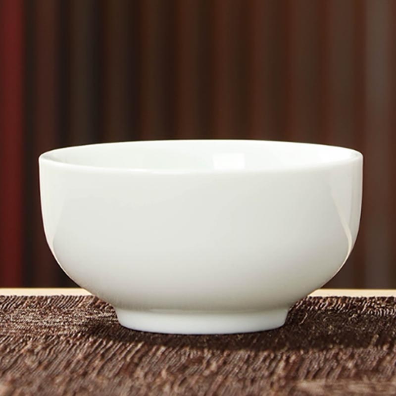 高白瓷大功夫杯茶杯 长6*高3.2cm 容量50ml(10个装)高清大图