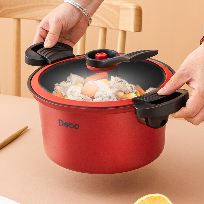 德铂(Debo)苏非考斯不粘家用煲汤锅电磁炉明火通用微压锅22cmDEP-799高清大图