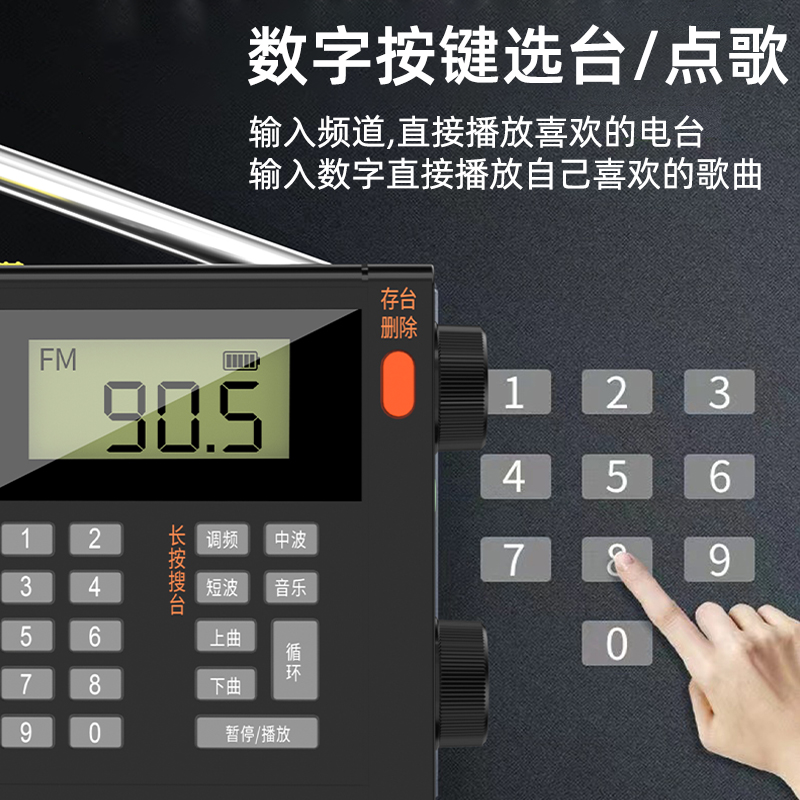爱国者M81收音机全波段FM电台调频广播老人专用插卡音箱充电款迷你随身听老年人高端2025新款高清大图