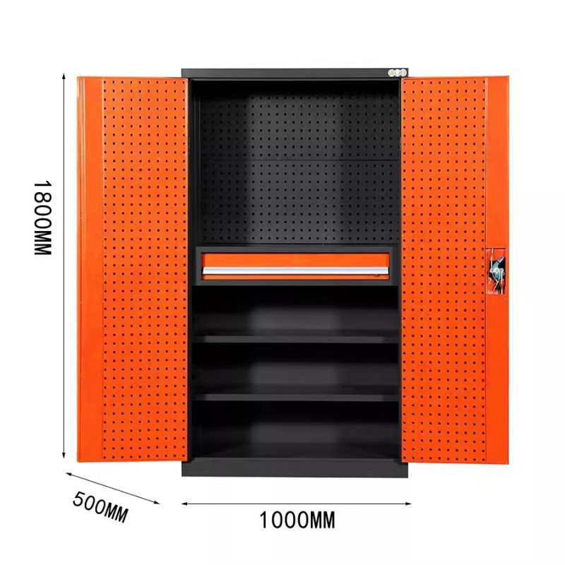 迅迈 [橙色]内一抽工具柜+背网 重型工具柜 加厚移动收纳工具车 汽修工厂车间铁皮五金工具柜子推车