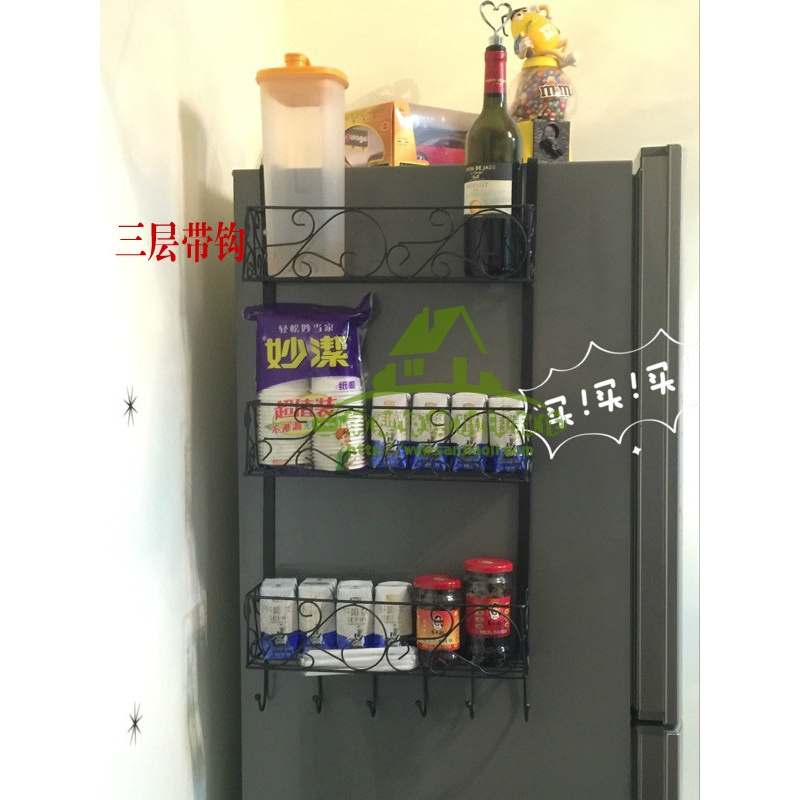 新款冰箱侧挂架 厨房味架 侧壁挂置物架保鲜膜架 架冰箱挂 冰箱挂架收纳箱收纳柜收纳盒储物箱