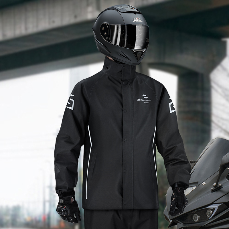 正雨外卖摩托车雨衣套装骑行服男款防暴雨套装分体冲锋衣骑手防雨9063高清大图