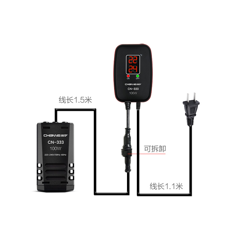 鱼缸加热棒小型迷你500W超短加热器底滤鱼缸加温棒自动恒温高清大图