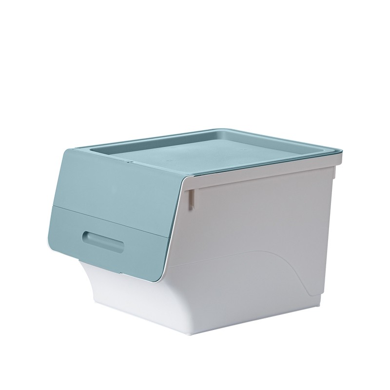 茶花2885 45.5*38*31cm L号 斜翻盖储物箱储物筐收纳柜高清大图