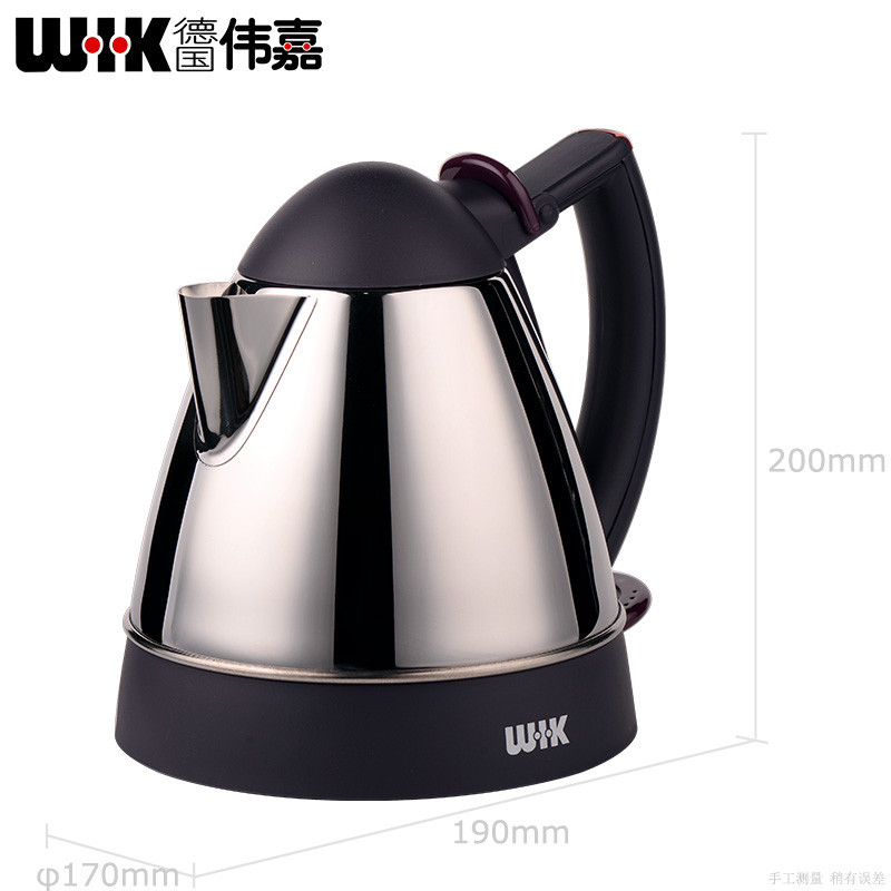 WIK德国伟嘉 电水壶9501M 304不锈钢壶体 闪电沸水 食品级接触材质 1L/2000W黑色