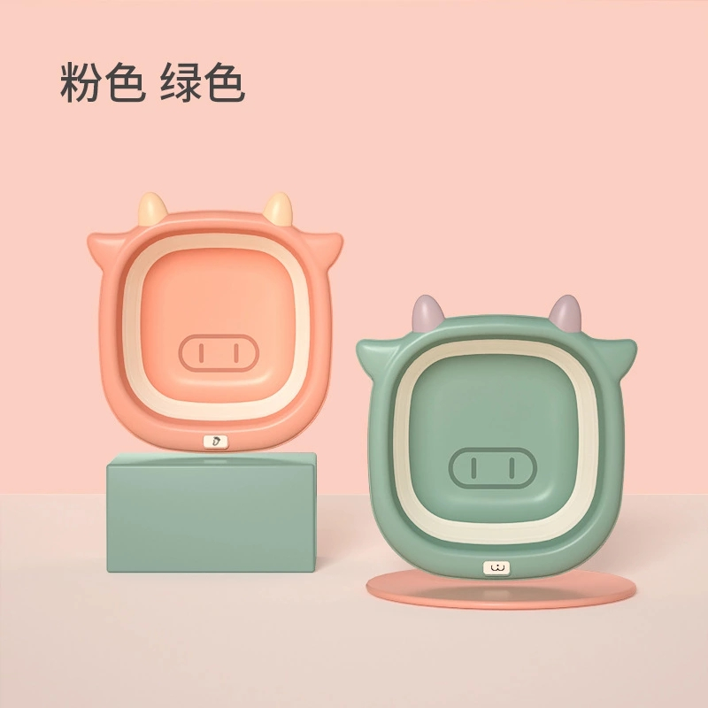乐可爱萌牛折叠盆 绿色