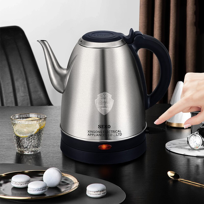 新功seko电热水壶茶具套装烧水壶304不锈钢电茶壶s31