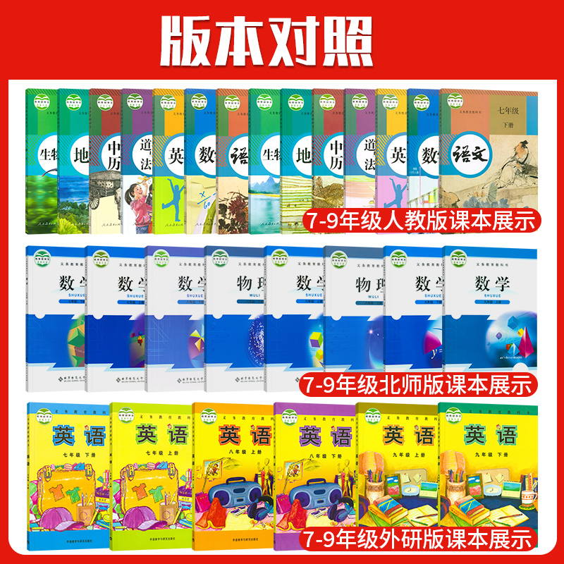 [人教版] 语文 七年级下 [正版]2024五年中考三年模拟七年级八九年级上册下册试卷测试卷子全套语文数学英语政治历史地高清大图