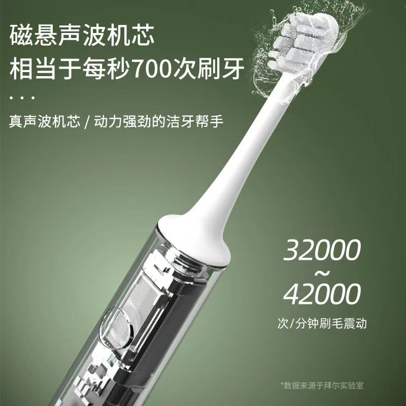 拜尔(BAIR) X3皮质纹理电动牙刷 成人充电式声波情侣套装男全自动牙刷学生党龋齿 送女朋友高清大图