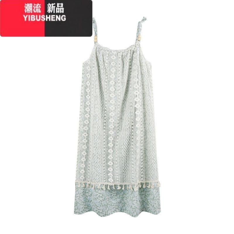 YIBUSHENG小个子海边度假风吊带裙女季设计感拼接碎花裙甜美连衣裙长裙子图片