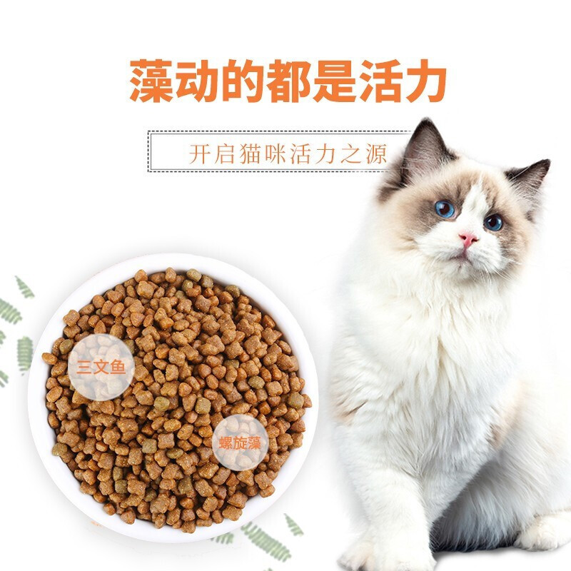 麦富迪藻趣儿全价通用型猫粮(三文鱼螺旋藻)金枪鱼幼成猫粮增肥补钙 [热卖]三文鱼+螺旋藻成猫粮1.5kg高清大图