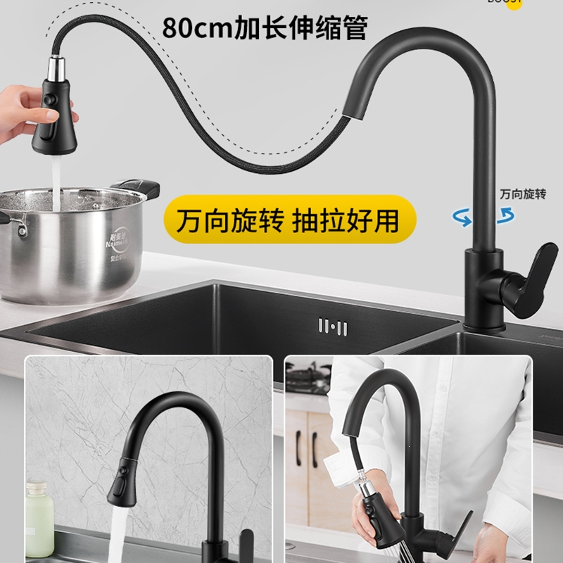 法耐(FANAI)厨房洗菜盆水槽大单槽黑色纳米洗碗槽家用洗菜池台下盆