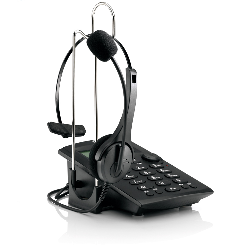 摩托罗拉(MOTOROLA)HT330C耳麦电话机座机 话务耳机 客服/呼叫中心商务头戴式 音频输出 (黑色)