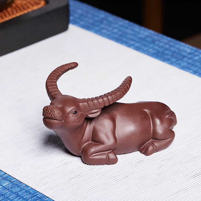凯斯唯嘉紫砂茶宠牛摆件功夫茶具配件茶桌茶台摆设精品可养茶台装饰