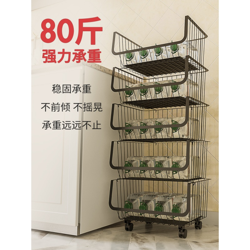 菜篮子置物架落地多层蔬菜水果玩具家用转角台面储物架厨房收纳架高清大图