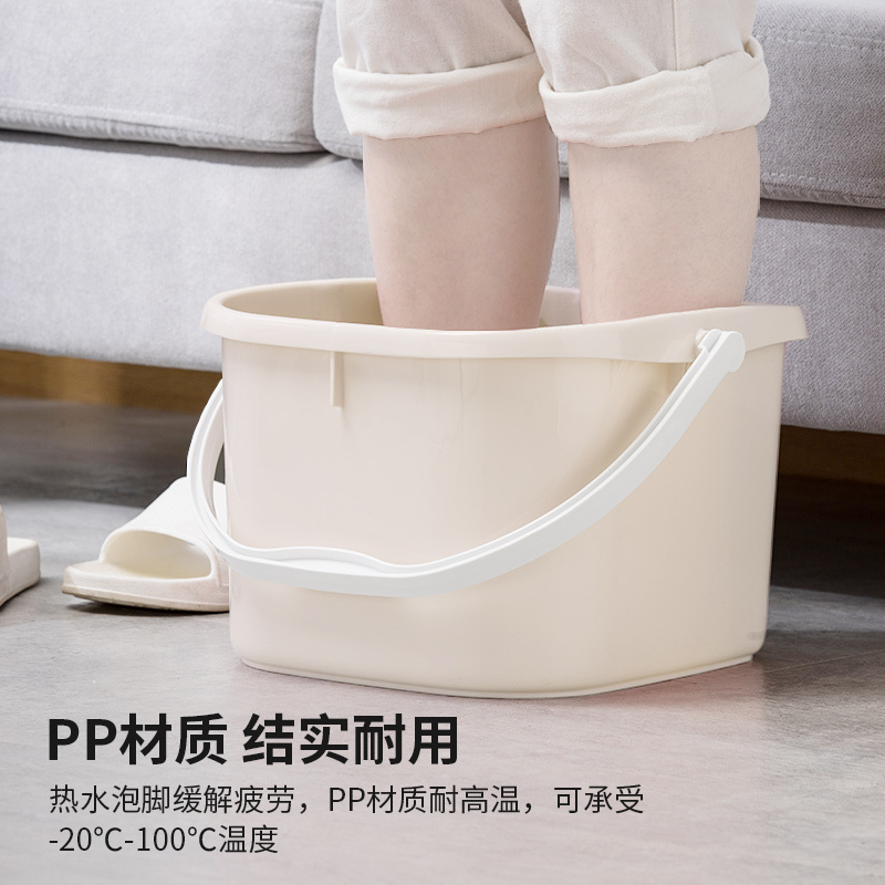 茶花0351泡脚桶洗脚盆 泡脚盆塑料盆 足浴盆足浴桶 塑料桶 浅咖 1只装高清大图