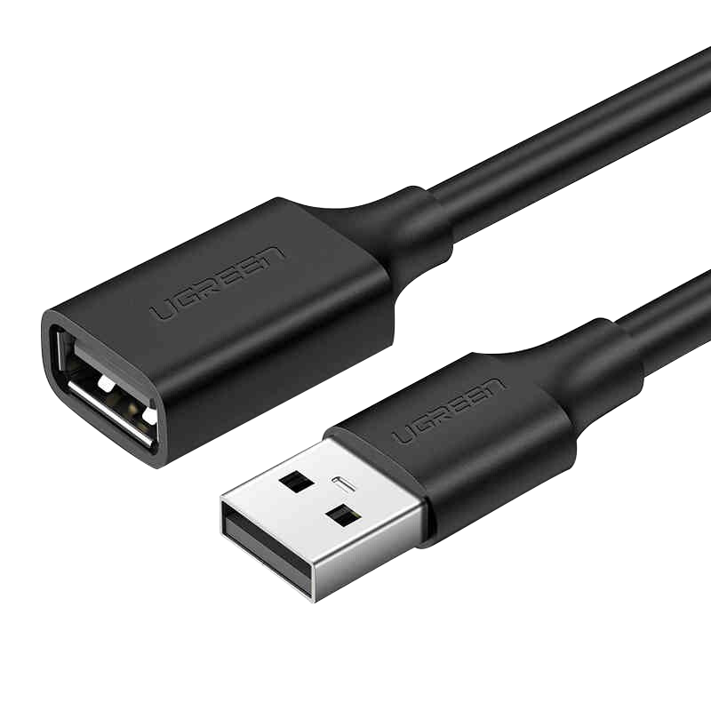 绿 联 USB 延 长 线 2.0 公对 母 数 据 线 1.5 米 黑色