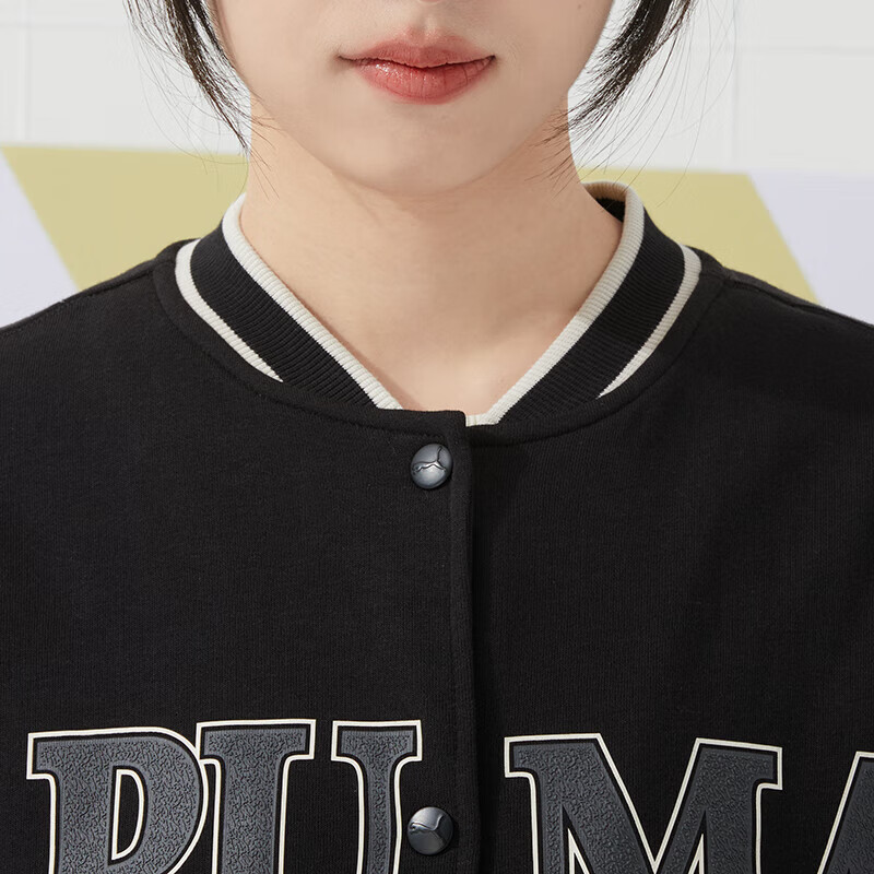 彪马(PUMA)外套女子美式棒球服户外跑步健身运动休闲夹克682179-01