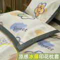 夏季冰丝枕套纯色枕芯套48x74cm单人宿舍枕头套一对装一只装 48cmX74cm一只装 笑脸