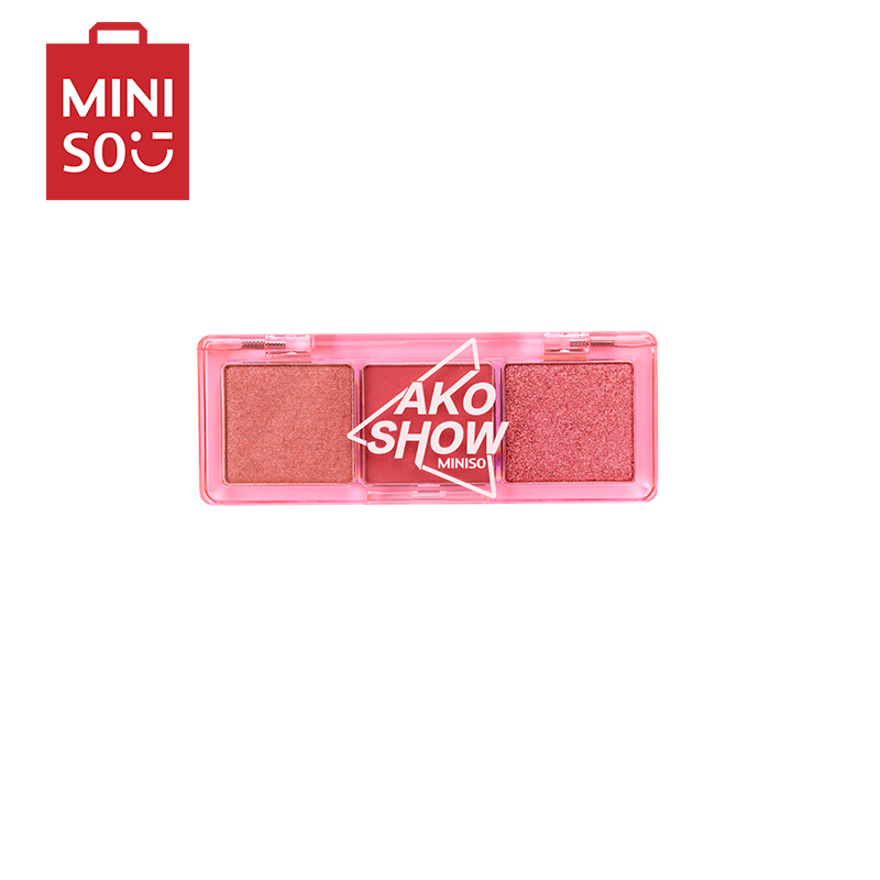名创优品(miniso) 爱刻秀系列极光之虹三色眼影盘多色搭配快干持妆[C03 莓果豆沙]