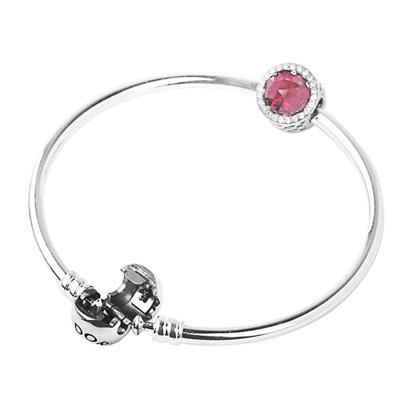 pandora潘多拉925银手链红色闪耀的心时尚串饰成品套装手链手镯zt