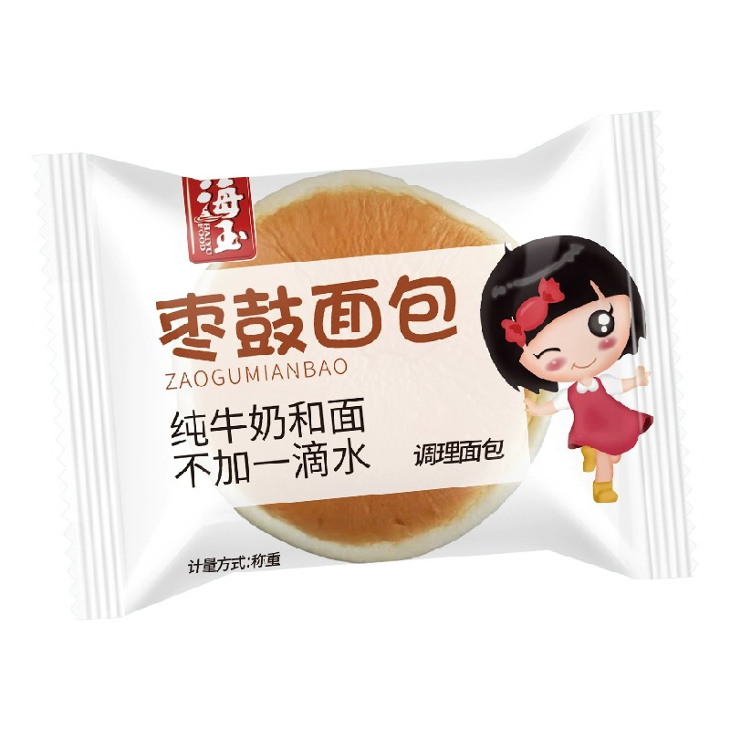 海玉面包营养早餐均衡配比纯正奶香休闲食品枣鼓面包500g