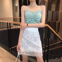 波迷娜(BOMINA)心机小吊带美背夏季性感百搭抹胸上衣蹦迪春装2021款性感气质小吊带背心女夏外穿韩版内搭 绿色 均码