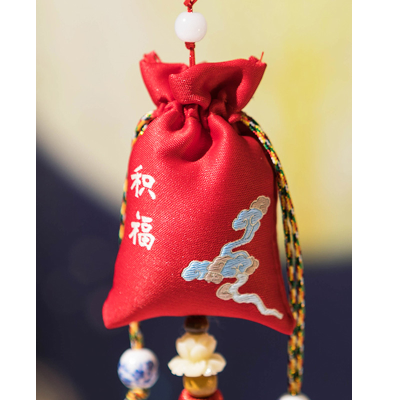 智美环球 古风香囊福袋红色艾叶香包 10个 8.5x5.5cm高清大图