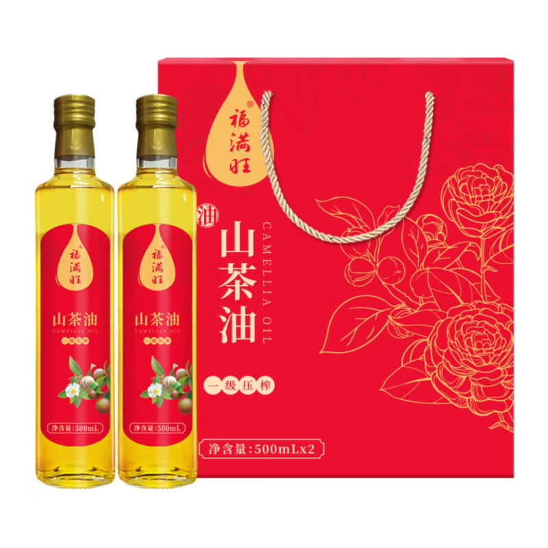 克莉娜 纯茶籽油可护肤用 福满旺山茶油500ML*2礼盒