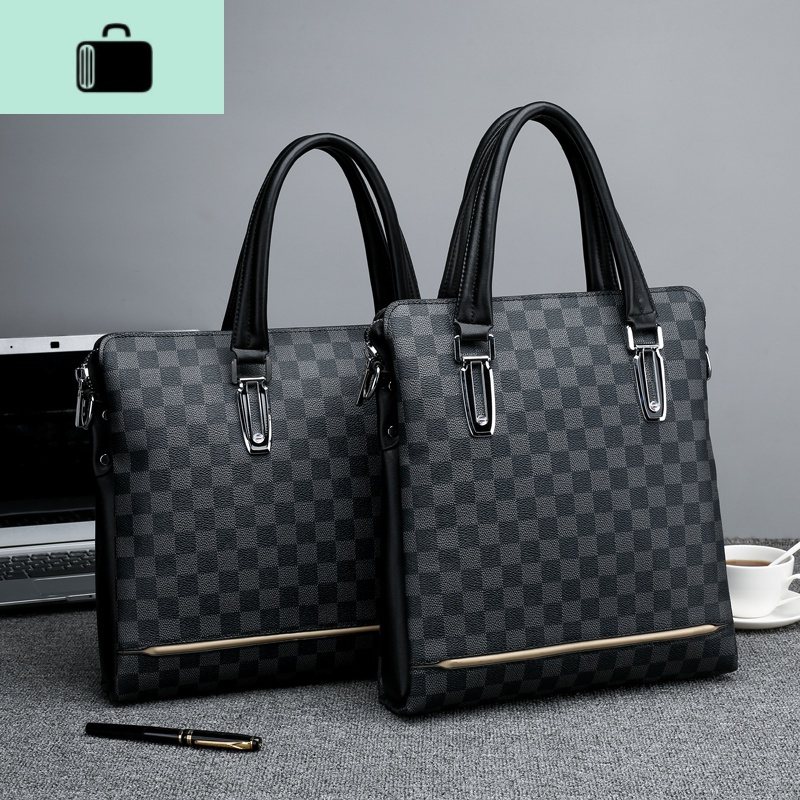 男士手提包商务男包手拎包单肩包斜挎包竖款皮包休闲手拿公文包new