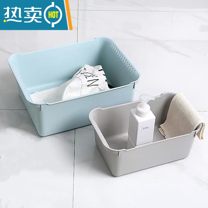 敬平家用脸盆洗衣盆洗脚盆加厚塑料卫生间浴室洗漱盆方形厨房洗菜盆子高清大图