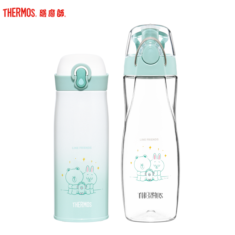 膳魔师，膳魔師（THERMOS）随手杯 linefriends 500ml 朱一龙同款新品塑料杯卡通可爱便携水杯
