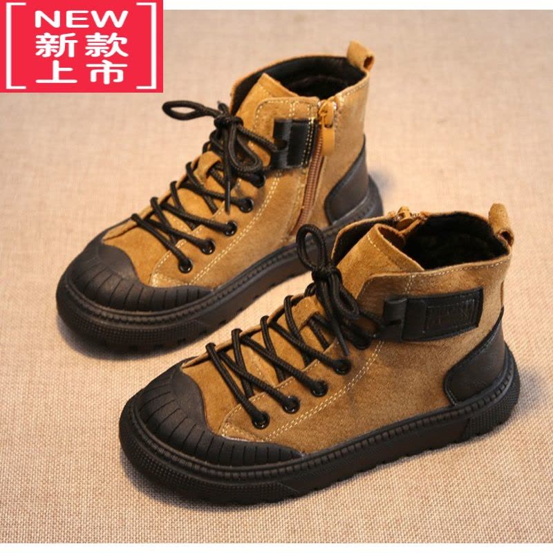 可莉允男童马丁靴2022新款秋季儿童鞋子男秋冬季二棉鞋女童靴子加绒图片
