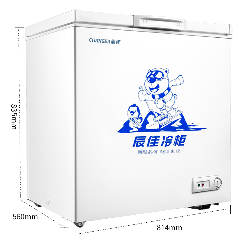 辰佳(Changer) BC/BD(W)-175 175升家用小冰柜商用节能顶开门卧式冷柜 冷藏冷冻 白色