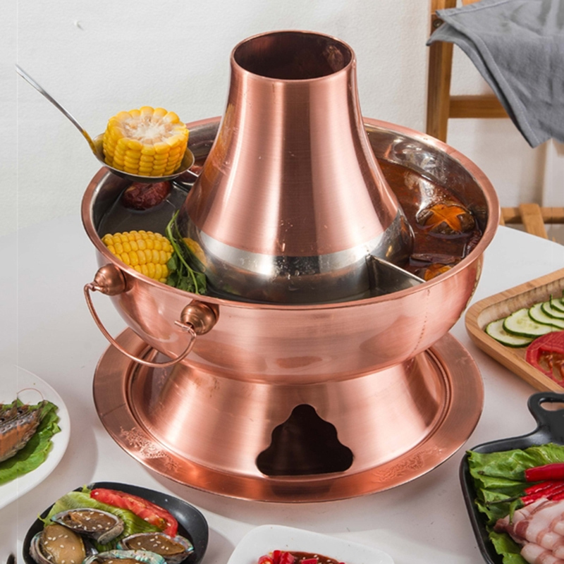 纳丽雅naliya木炭仿铜火锅铜锅老北京炉家用烧土暖老式传统插电商用