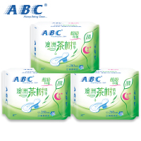 ABC 卫生巾 3包24片 夜用 茶树清爽系列 纤薄 带 护翼 棉柔 姨妈巾