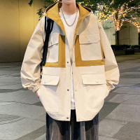 狮臣SHICHEN 2023年秋季新款男士夹克衫男士韩版休闲宽松工装外套连帽夹克外套男青少年时尚百搭男装