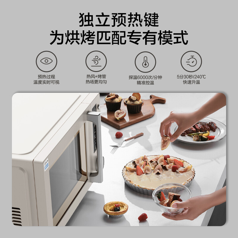 美的微波炉烤箱一体机F5 家用变频微烤炸三合一 23升容量/脱脂空气炸/智能菜单/APP操控 PC23F5W高清大图