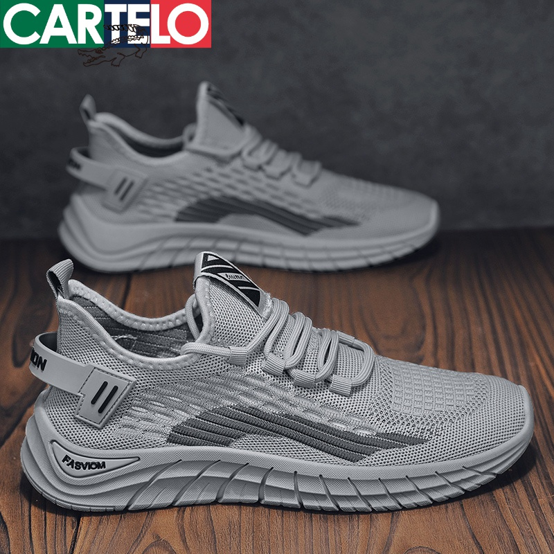 线下专柜同款卡帝乐鳄鱼cartelo新款透气飞织运动鞋潮鞋休闲鞋男鞋