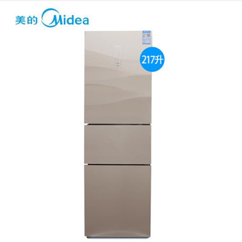 美的(Midea)BCD-217WTGM 风冷无霜三门冰箱 家用节能 冷藏冷冻冰箱 静音 双循环