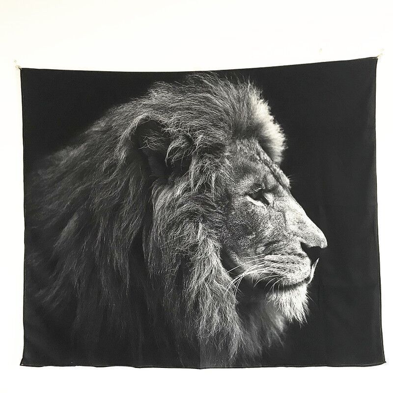 汐岩背景布挂布少女房间宿舍改造卧室直播拍照床头边装饰挂毯 狮子【1.5*1.3米高】送灯