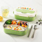 美厨饭盒316L不锈钢保温饭盒配餐具3格青草绿MCFT9332