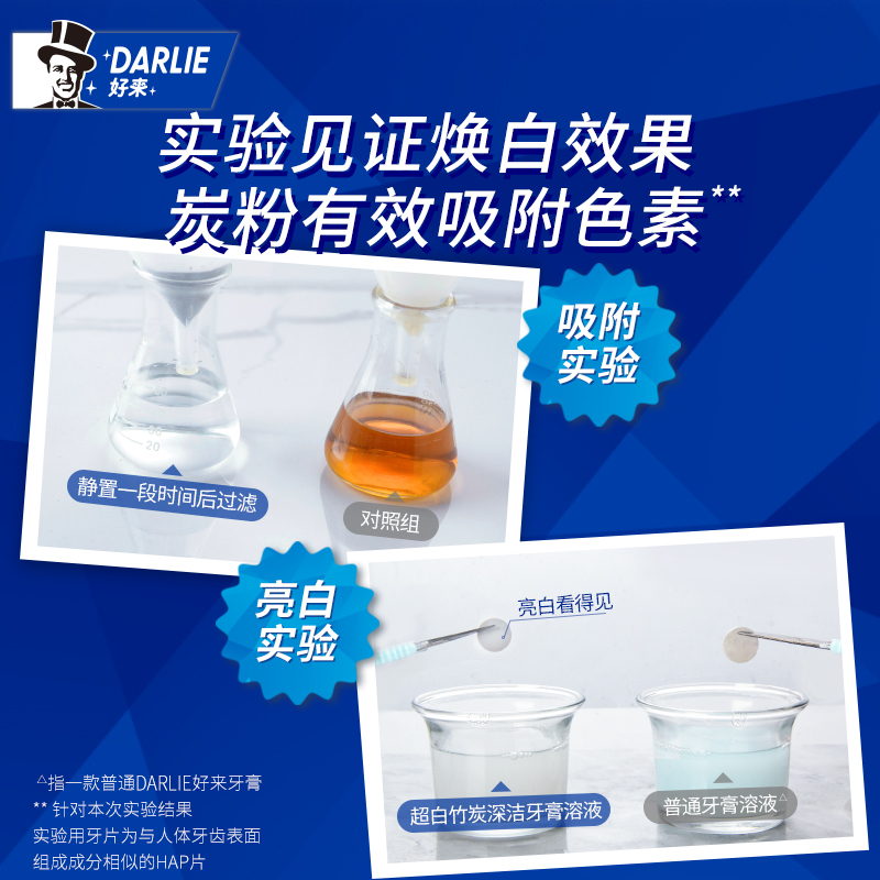 Darlie好来(原黑人)牙膏超白竹炭深洁140g 清新口气 活性炭去牙渍去黄去烟渍高清大图