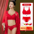 浪莎本命年内衣内裤女士套装大红色文胸两件套无钢圈聚拢性感喜庆礼盒 1916礼盒装6件套 38/85AB（上薄下厚） 40/90C（薄杯） 1916礼盒装6件套