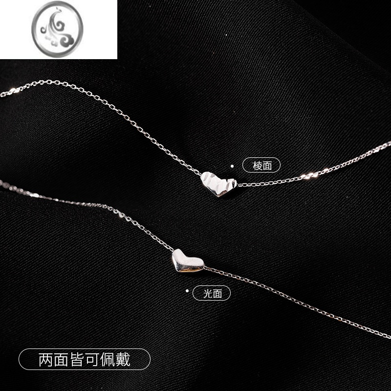 JiMi925银银爱心项链女2022年新款毛衣锁骨链高级设计感小众轻奢吊坠