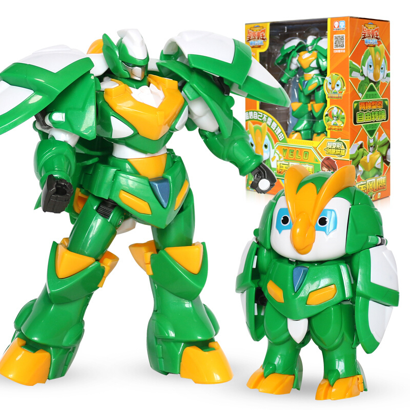 小宝玩具男孩儿童变形机甲玩具星宝积木迷你拼装动2代65寸机器人疾风